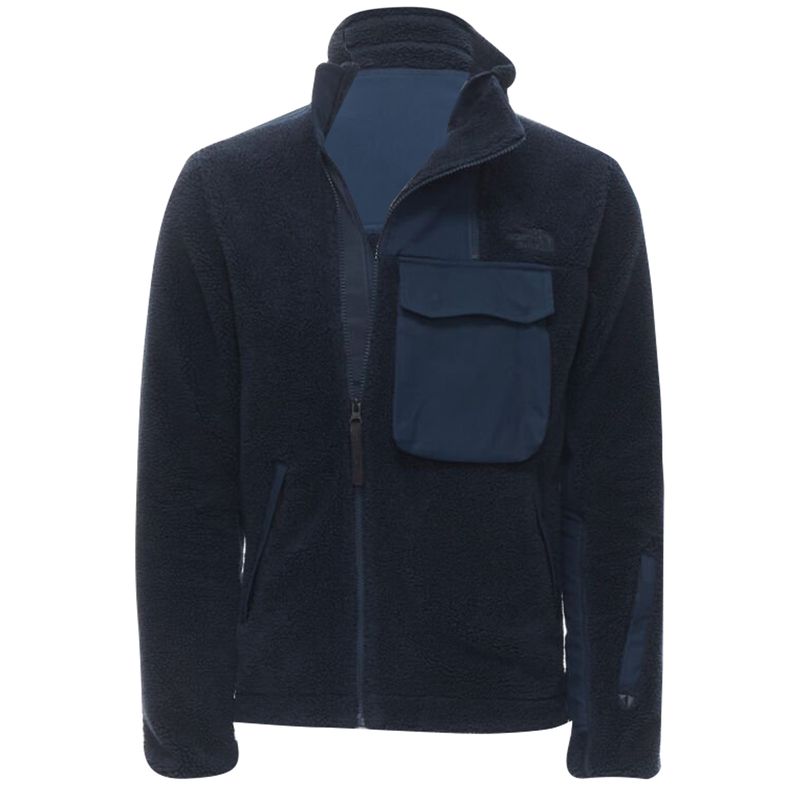 North Face Fleece Patch Pocket Asymmetric Zip Up Jacket